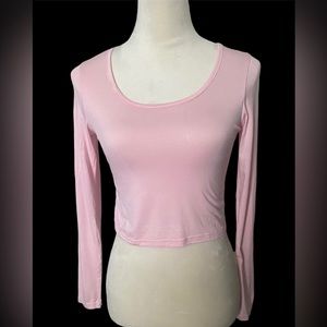 Womens long sleeve crop top. Extremely soft. Beautiful pink. Size S. NEW!